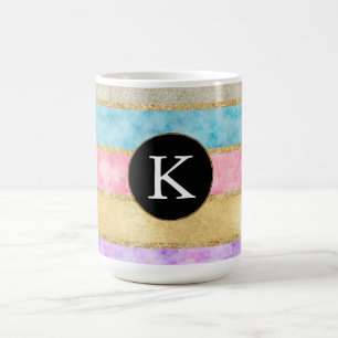 Guld Watercolor Rand Monogram Kaffemugg