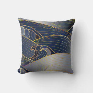 Guld Wave Linjer, Abstrakt Vintage. Kudde