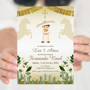 Guld webbojacones Tres Anos, Charro Tres Anos Inbjudningar