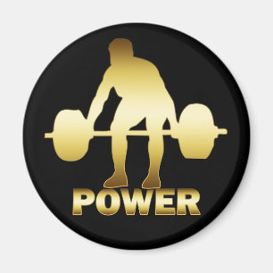 GULD- WEIGHTLIFTER MAGNET
