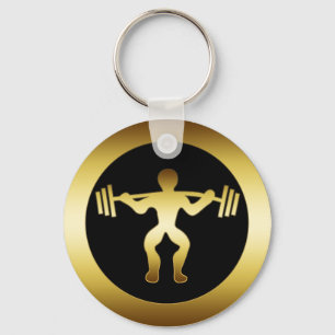 GULD- WEIGHTLIFTER NYCKELRING