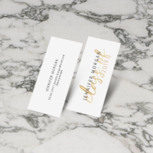 Guld Whimsical Script Studenten Namn Card Mini Visitkort