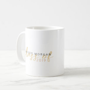 Guld Whimsical Script Studenten Namn-kort Kaffemugg