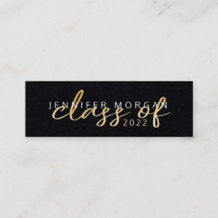 Guld Whimsical Script Studenten Namn-kort Mini Visitkort