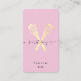 Guld Whisk Bakery Chef Caterer Editable Qr-kod Visitkort