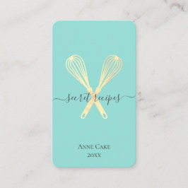 Guld Whisk Bakery Chef Caterer Editable Qr-kod Visitkort