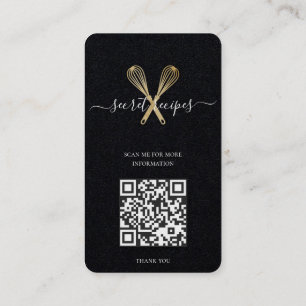 Guld Whisk Bakery Chef Caterer Editable Qr-kod Visitkort
