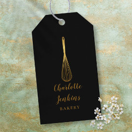 Guld Whisk Bakery Patisserie Guld Black Presentetikett