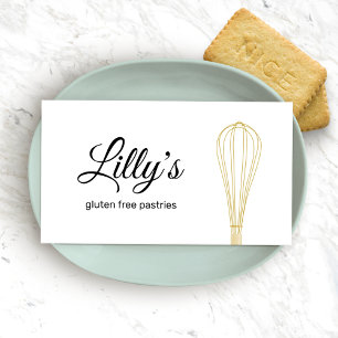 Guld Whisk Chef Bakery Caterer Visitkort