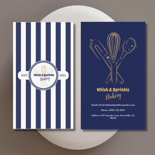 Guld Whisk Chef Catering Bakery Business Visitkort (Skapare uppladdad)
