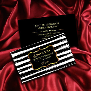 Guld Whisk   Ram Abstrakt Black White Rand Visitkort