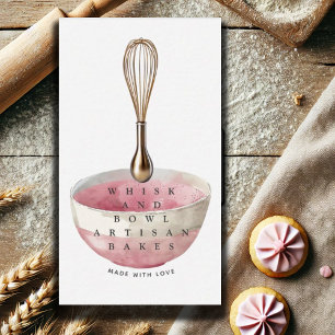 Guld Whisk Rosa Baker Bakery Chef Caterer Visitkort