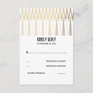 Guld White and Black Art Deco OSA kort