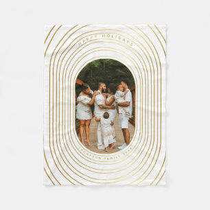 Guld White Anpassningsbar Photo Family Jul Fleecefilt