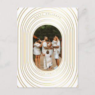 Guld White Anpassningsbar Photo Family Jul Helg Vykort