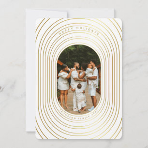 Guld White Anpassningsbar Photo Family-julkort