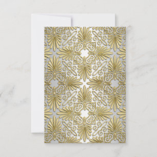 Guld White Art Deco Damask OSA 2 Kort