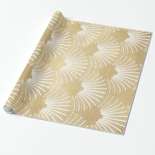 Guld & White Art-Deco Mönster Presentpapper
