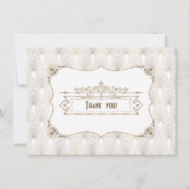 Guld White Art Deco Underbar Gatsby 1920-talet Tac Tack Kort