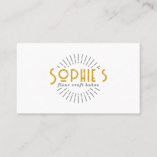 Guld White Baker Bakery Logotyp Visitkort
