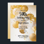 Guld White Balloons Födelsedagsfest Inbjudningar<br><div class="desc">Födelsedagsfest inbjudan med guld och vita ballonger,  konfektyrer och remsor. PERSONALISERA med egna uppgifter och ålder för en 21:a,  30:e,  40:e,  50:e,  60:e,  70:e,  80:e,  90:e,  100:e födelsedag. En fantastisk produkt för manar och kvinnor i alla åldrar! Se MATCHING-objekt i vår samling.</div>