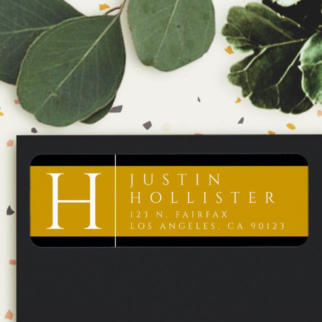 Guld White & Black | Klassens Returadress Returadress Etikett (Skapare uppladdad)