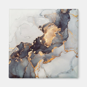 Guld White Black Marble Magnet
