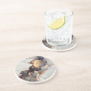 Guld White Black Marble Underlägg