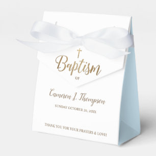 Guld White Blue Baptism Kor Tack Favoritbox Presentaskar