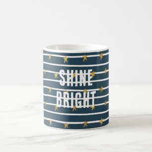 Guld White Blue Stars och stripes Kaffemugg
