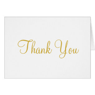 Guld White Bröllop Tack Hälsningskort