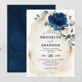 Guld White Champagne Ivory Ro Bröllop Inbjudningar