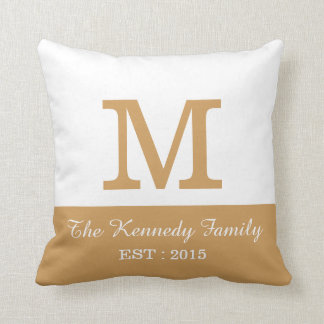 Guld White ColorBlock Reversisible Family Monogram Kudde