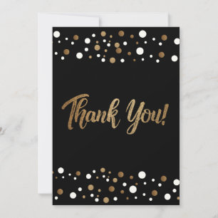 Guld White Conetti 60-årsfirande Tack Kort