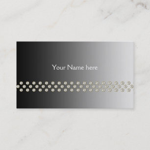 Guld White Dots Gräns + ditt namn & adress Visitkort