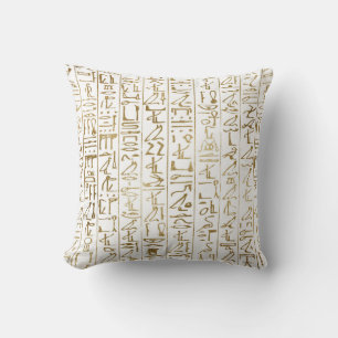 Guld & White Egyptian Egypten Glam Modern Chic Kudde