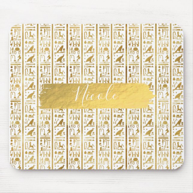 Guld & White Egyptian Egypten Glam Modern Chic Musmatta (Framsidan)