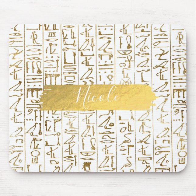 Guld & White Egyptian Egypten Glam Modern Chic Musmatta (Framsidan)