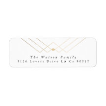 Guld White Elegance Diamond Geo Deco Bröllop