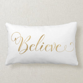 Guld White, Elegant jul, tro White Lumbarkudde