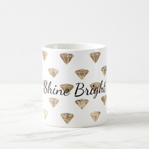 Guld White Glam Diamonds Kaffemugg