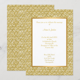 GULD WHITE GULD BRICK MÖNSTER WEDDING INVIDING INBJUDNINGAR