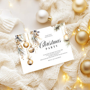 Guld & White Helgdag Inbjudan Elegant för orname