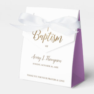 Guld White Lila Baptism Kor Tack Presentaskar