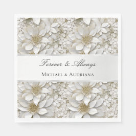 Guld White Lotus Flowers Möhippa Pappersservett