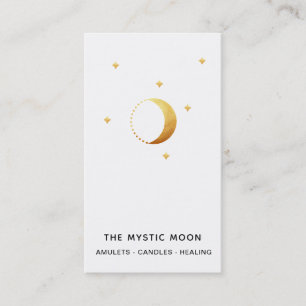 *~* Guld White - Lunar Stars Mystic Måne Luna Visitkort