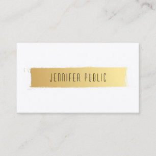 Guld White Luxurie Modern Professionell Template Visitkort