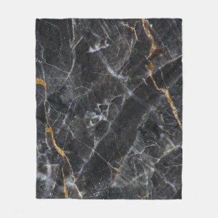 Guld White Marble Struktur Design Fleecefilt