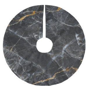 Guld White Marble Struktur Design Julgransmatta Borstad Polyester
