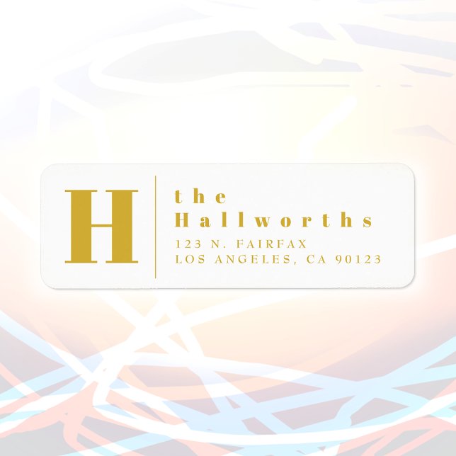 Guld & White | Modern djärv Returadress Returadress Etikett (Skapare uppladdad)
